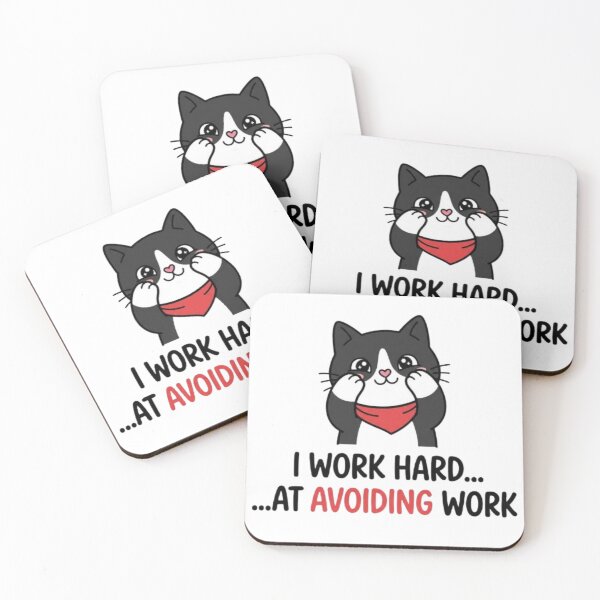 Item preview, Avoiding Work Procrastination Cat designed and sold by PrintforDesign.
