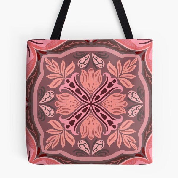 Item preview, Mediterranean Floral Tile Pattern Pink designed and sold by Rukhscreations.