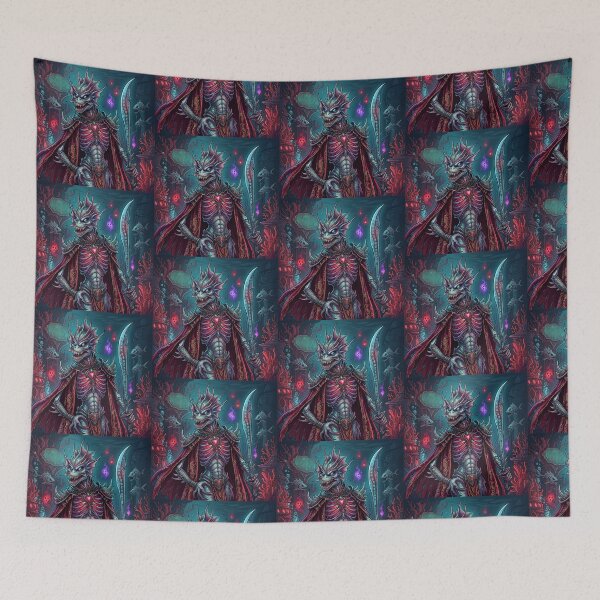Item preview, Aquatic monster warrior fantasy art designed and sold by Vintage Designs +.