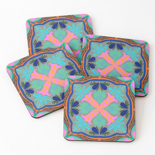 Item preview, Mediterranean Floral Tile Pattern Multicolour designed and sold by Rukhscreations.