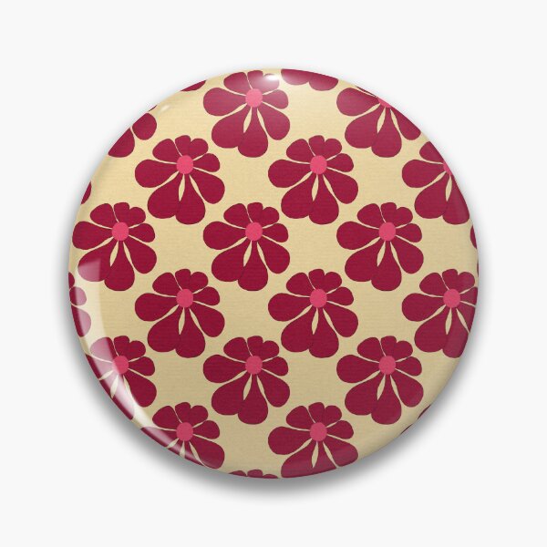 Item preview, Retro Red Pink Flower Pattern Vintage 70s 60s designed and sold by Chatula Print Studio.
