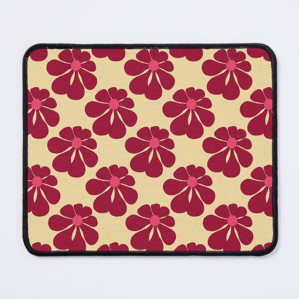 Item preview, Retro Red Pink Flower Pattern Vintage 70s 60s designed and sold by Chatula Print Studio.
