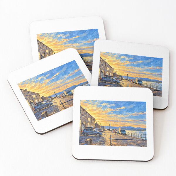 Item preview, Golden Evening on the Harbour Waterfront designed and sold by loopbackart.
