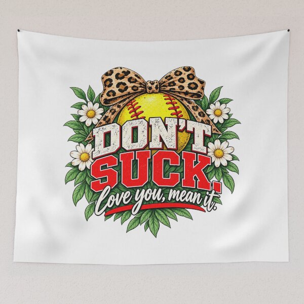 Item preview, Don't Suck Love You Mean It Funny Softball Leopard Bow designed and sold by ArtDesignTp.