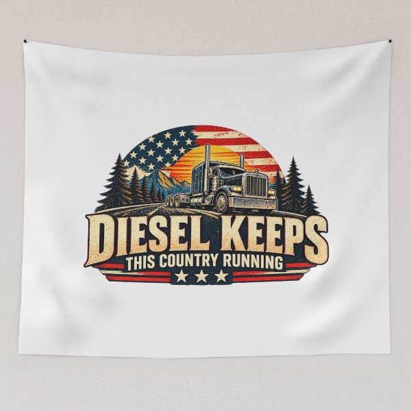 Item preview, Diesel Keeps This Country Running American Flag Trucker designed and sold by ArtDesignTp.