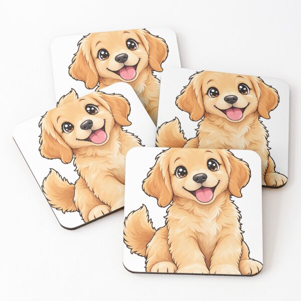 Item preview, Cute Kawaii Golden Retriever Puppy – Smiling Dog Illustration designed and sold by TrendyClothes07.