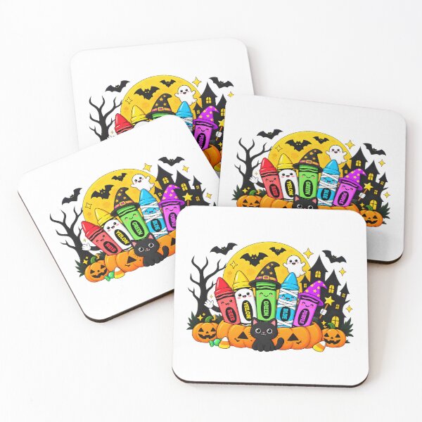 Item preview, Cute Halloween Crayons Pumpkin Black Cat Ghost Witch designed and sold by ArtDesignTp.