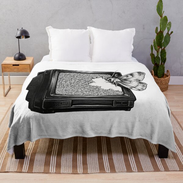 Item preview, The Noise Eater - Surreal Moth and Vintage TV Art designed and sold by Pocket Mood Studio.