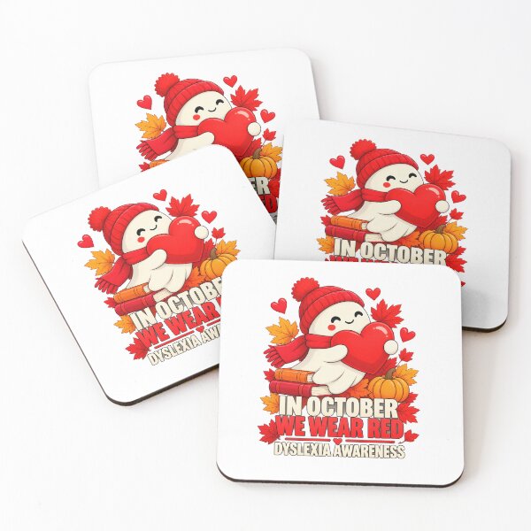 Item preview, In October We Wear Red Dyslexia Awareness Cute Ghost designed and sold by ArtDesignTp.