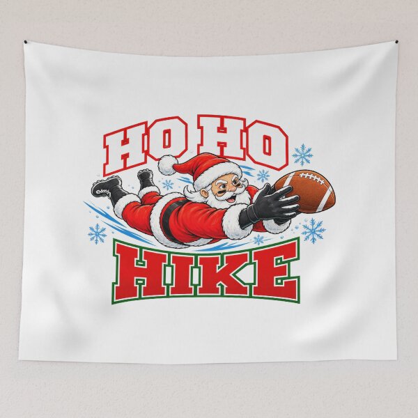 Item preview, Ho Ho Hike Santa Quarterback Christmas Football Humor designed and sold by ArtDesignTp.