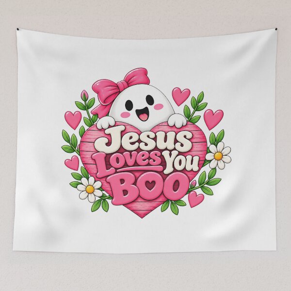 Item preview, Jesus Loves You Boo Christian Halloween Cute Ghost designed and sold by ArtDesignTp.