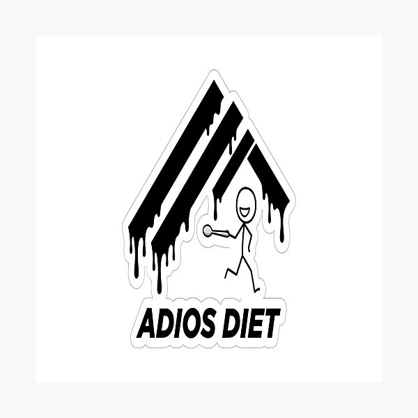 Item preview, Adios Diet Funny Melting Ice Cream Sticker - Food Lover Humor Gift designed and sold by Imaginarium of Chaos falcon88 .