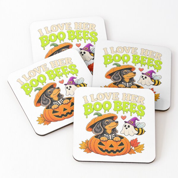Item preview, I Love Her Boo Bees I Love His Halloweenie Couples designed and sold by ArtDesignTp.