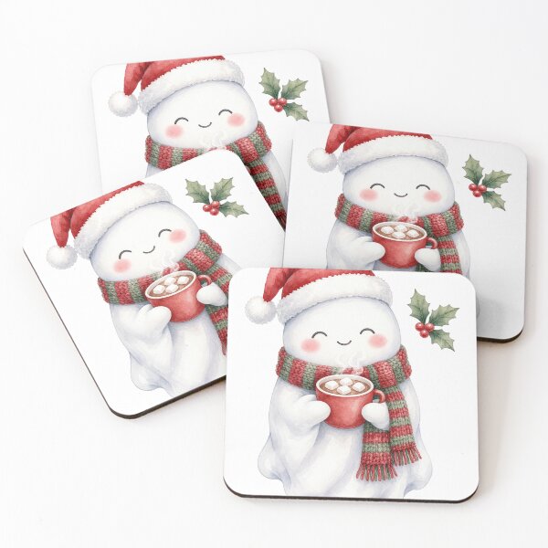 Item preview, Cute Ghost Christmas Hot Cocoa Watercolor designed and sold by Alice Monber’s Illustration.