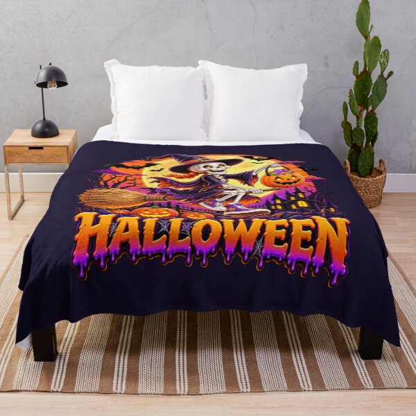Item preview, Halloween Skeleton Witch Riding Broom – Spooky Night designed and sold by DIB Designs – Express Your Style.