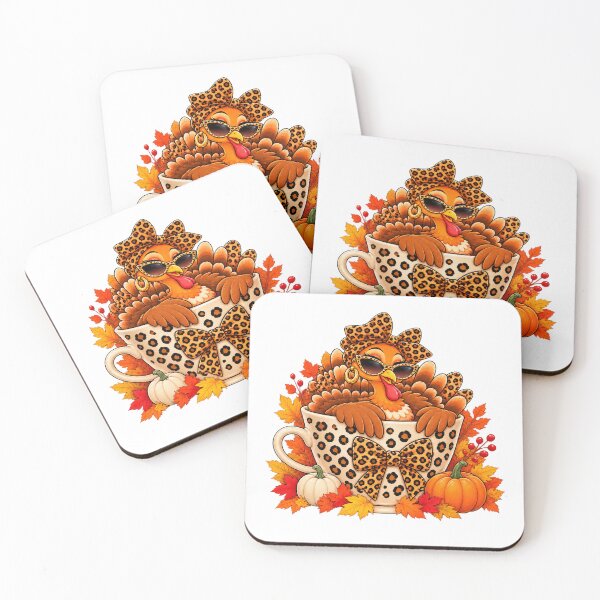 Item preview, Leopard Turkey Drinking Coffee Women Thanksgiving designed and sold by ArtDesignTp.
