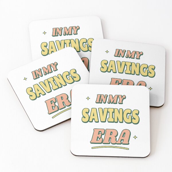 Item preview, In My Savings Era — Peach and Yellow Retro Saver Typography designed and sold by JLMWorks.