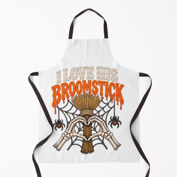 Item preview, I Love His Broomstick Funny Halloween Skeleton Couple designed and sold by ArtDesignTp.
