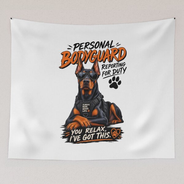 Item preview, Doberman Bodyguard Funny Dog Lover -  Protective Pet Humor designed and sold by SidTastic .