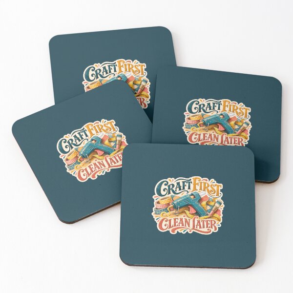 Item preview, Craft First Clean Later – Vintage Hot Glue Gun Maker Sticker designed and sold by astersgraphics.