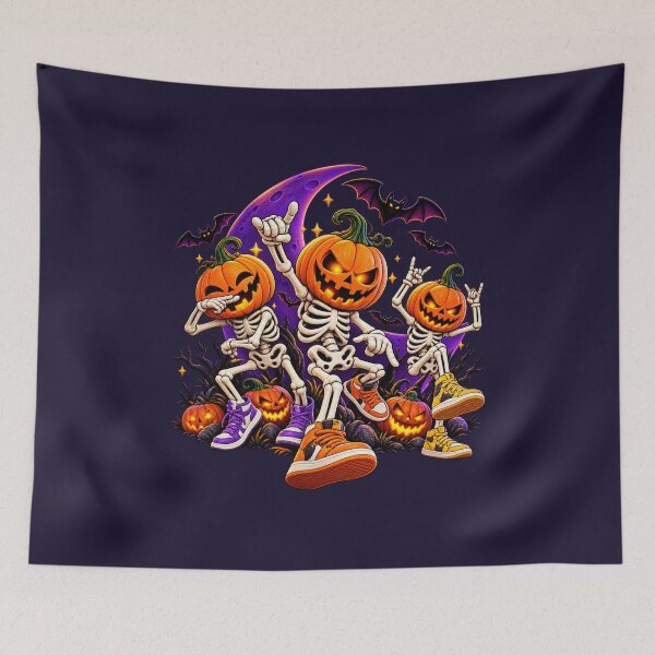 Item preview, Halloween Skeleton Pumpkin Crew – Spooky Streetwear designed and sold by DIB Designs – Express Your Style.