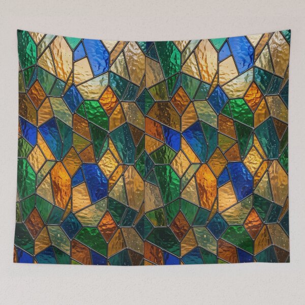 Item preview, Modern Luminous Stained Glass Geometric Pattern designed and sold by wallpapersarts.