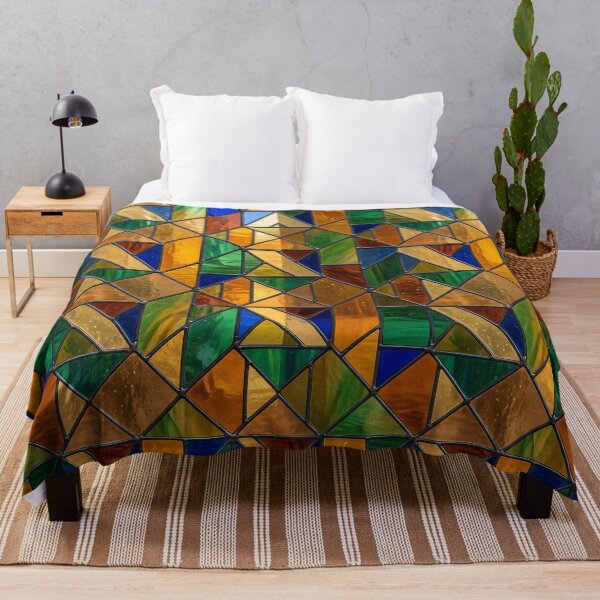 Item preview, Modern Luminous Stained Glass Geometric Pattern designed and sold by wallpapersarts.