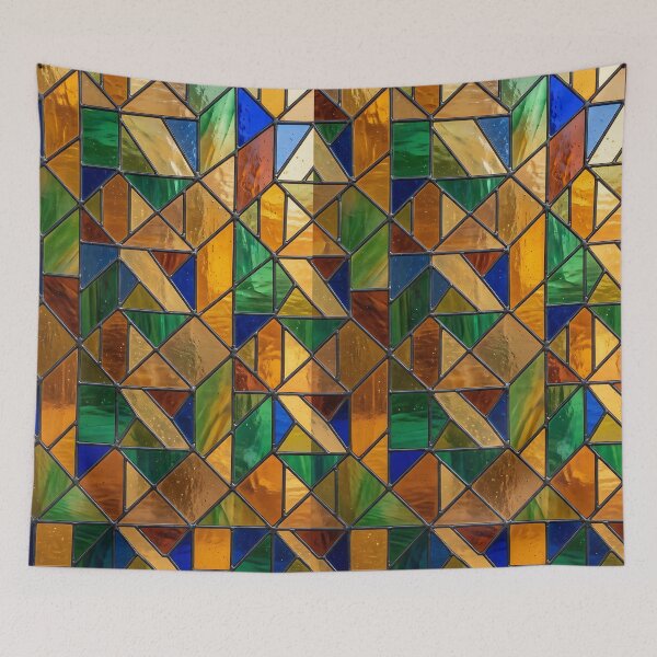 Item preview, Modern Luminous Stained Glass Geometric Pattern designed and sold by wallpapersarts.