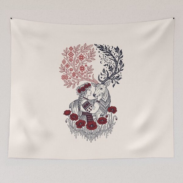Item preview, Forest Maiden And Celestial Deer Art designed and sold by fadilow.