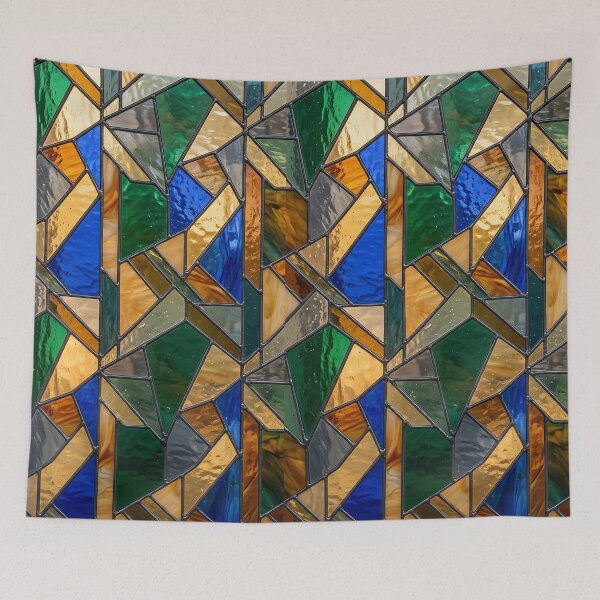 Item preview, Modern Luminous Stained Glass Geometric Pattern designed and sold by wallpapersarts.