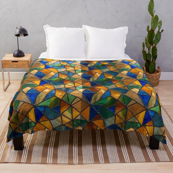 Item preview, Modern Luminous Stained Glass Geometric Pattern designed and sold by wallpapersarts.
