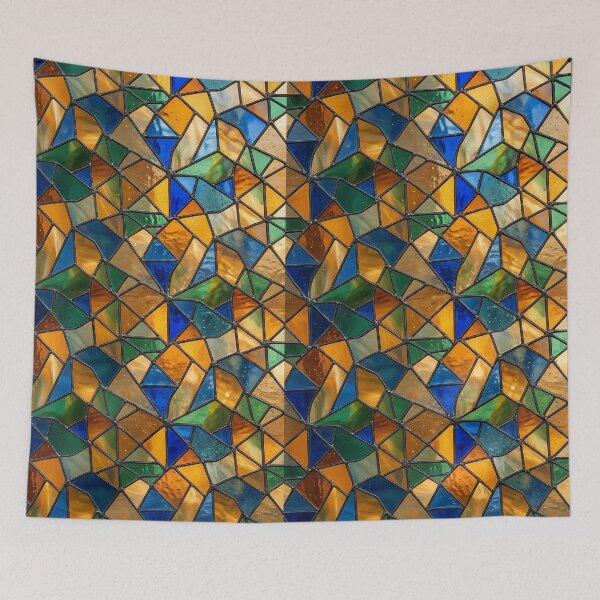Item preview, Modern Luminous Stained Glass Geometric Pattern designed and sold by wallpapersarts.