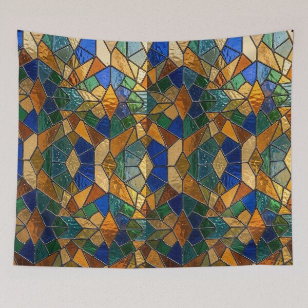 Item preview, Modern Luminous Stained Glass Geometric Pattern designed and sold by wallpapersarts.