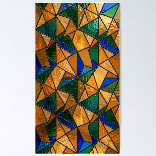 Item preview, Modern Luminous Stained Glass Geometric Pattern designed and sold by wallpapersarts.