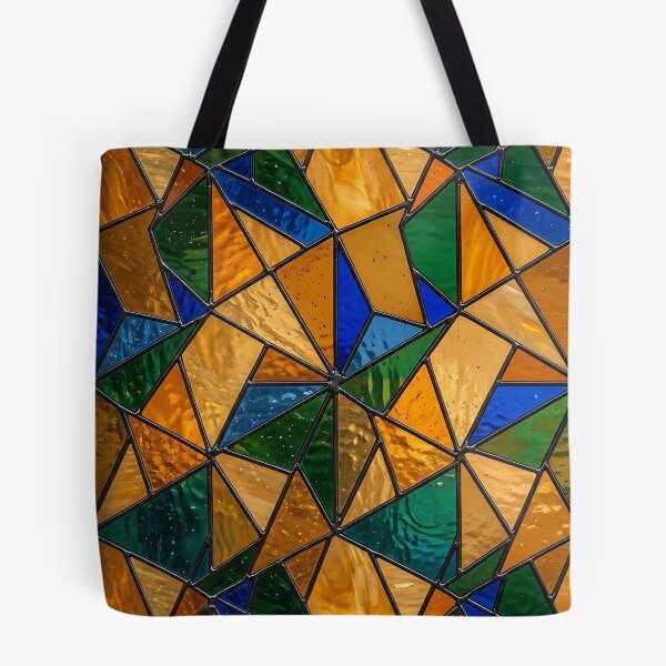 Item preview, Modern Luminous Stained Glass Geometric Pattern designed and sold by wallpapersarts.