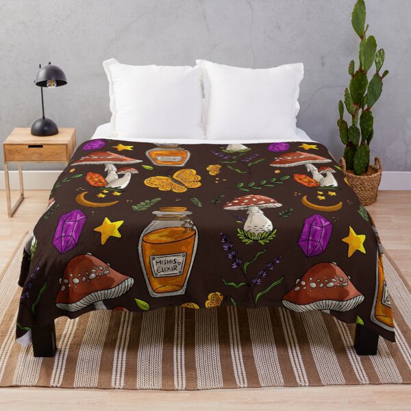 Item preview, Witchy Mushroom & Potion Pattern - Dark Cottagecore Magic designed and sold by Amanda | Branding& Ilustración.