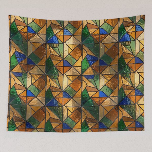 Item preview, Modern Luminous Stained Glass Geometric Pattern designed and sold by wallpapersarts.