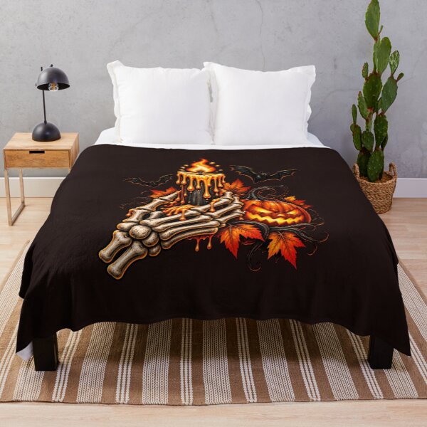 Item preview, Creepy Halloween Candle Skeleton and Pumpkin designed and sold by DIB Designs – Express Your Style.