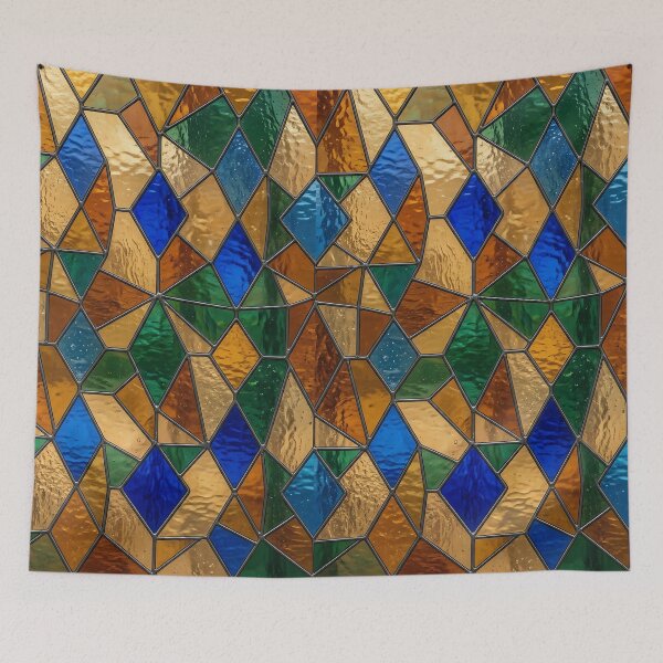 Item preview, Modern Luminous Stained Glass Geometric Pattern designed and sold by wallpapersarts.
