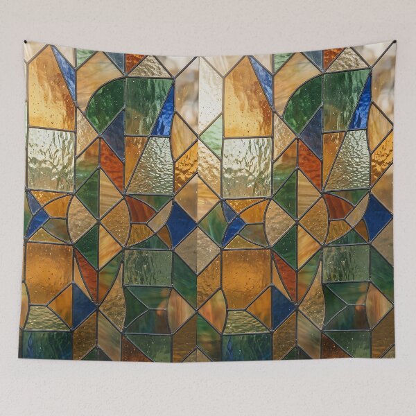Item preview, Modern Luminous Stained Glass Geometric Pattern designed and sold by wallpapersarts.