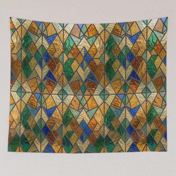 Item preview, Modern Luminous Stained Glass Geometric Pattern designed and sold by wallpapersarts.