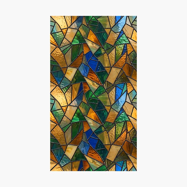 Item preview, Modern Luminous Stained Glass Geometric Pattern designed and sold by wallpapersarts.