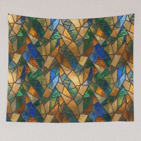 Item preview, Modern Luminous Stained Glass Geometric Pattern designed and sold by wallpapersarts.