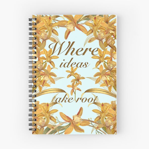 Item preview, Where Ideas Take Root Golden Orchid Notebook designed and sold by Floraphoria.