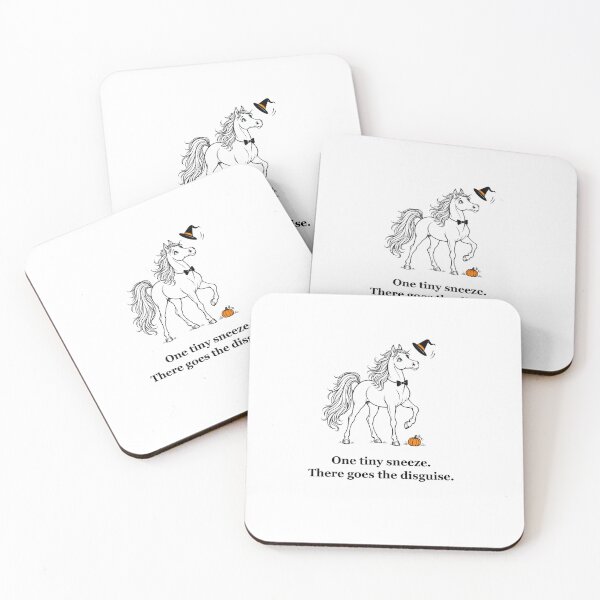 Item preview, Halloween Horse Sneezing Off a Witch Hat designed and sold by Soft Paws Sketches.