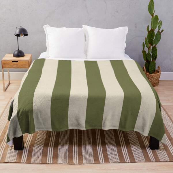 Item preview, Olive and Cream Stripe – Wide Vertical Stripe Duvet Cover and Cushion designed and sold by In A Word | One-Word Tees & Gifts.