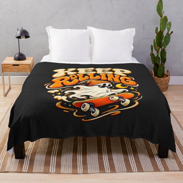 Item preview, Keep Rolling Ghost Skateboard Retro Halloween Design designed and sold by DIB Designs – Express Your Style.