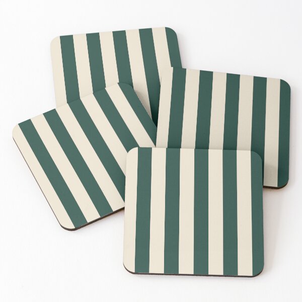 Item preview, Forest Green and Cream Stripe – Vertical Stripe Duvet Cover and Cushion designed and sold by In A Word | One-Word Tees & Gifts.