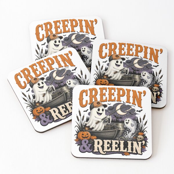 Item preview, Creepin’ and Reelin’ – Funny Halloween Fishing Gift for Anglers designed and sold by CuteDesignables.