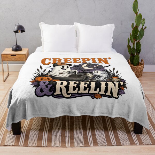 Item preview, Creepin’ and Reelin’ – Funny Halloween Fishing Gift for Anglers designed and sold by CuteDesignables.